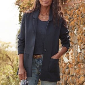 Garnet Hill Charcoal Loose Fit  Women's Blazer Size 8